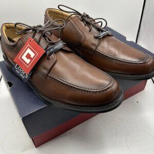 Chaps Men’s Brown Leather Oxford Dress Shoes Size 10M Gel Heel Pad New